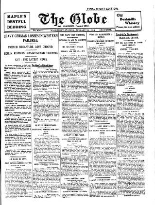 cover page of Globe published on January 26, 1916