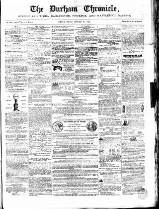 cover page of Durham Chronicle published on January 26, 1855