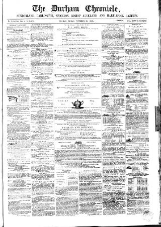 cover page of Durham Chronicle published on November 23, 1860