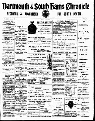 cover page of Dartmouth & South Hams chronicle published on January 26, 1906