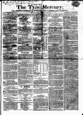 cover page of Tyne Mercury; Northumberland and Durham and Cumberland Gazette published on January 26, 1819