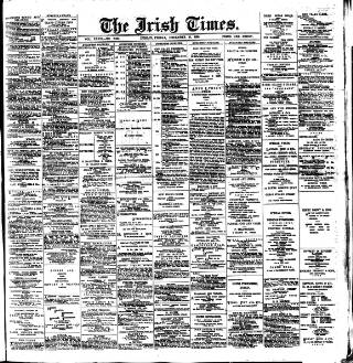 cover page of Irish Times published on December 25, 1885