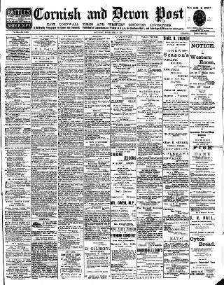 cover page of Cornish & Devon Post published on November 23, 1895