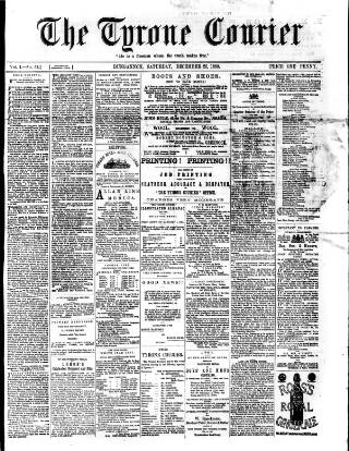 cover page of Tyrone Courier published on December 25, 1880