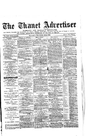 cover page of Thanet Advertiser published on November 23, 1889