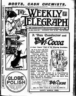 cover page of Sheffield Weekly Telegraph published on November 23, 1901