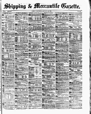 cover page of Shipping and Mercantile Gazette published on January 26, 1884