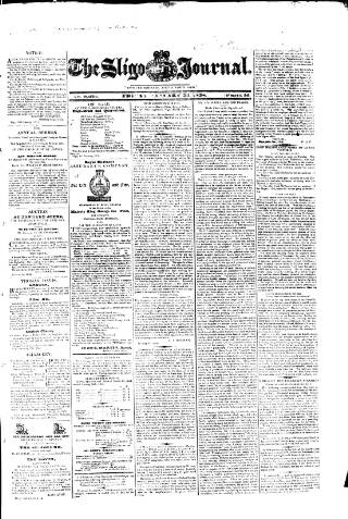 cover page of Sligo Journal published on January 26, 1838