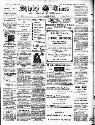 cover page of Shipley Times and Express published on December 25, 1903