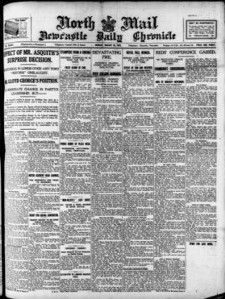 cover page of Newcastle Daily Chronicle published on January 26, 1925