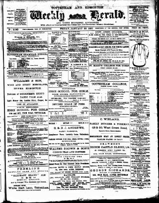 cover page of Tottenham and Edmonton Weekly Herald published on January 26, 1900