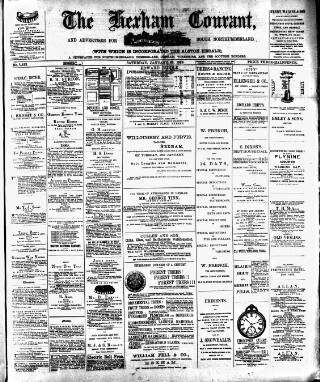 cover page of Hexham Courant published on January 26, 1889