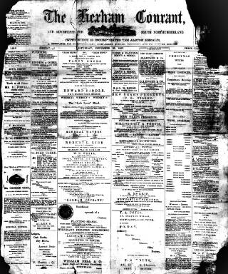 cover page of Hexham Courant published on December 25, 1897