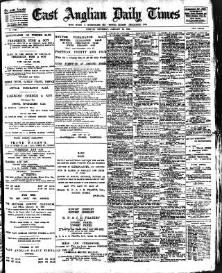 cover page of East Anglian Daily Times published on January 26, 1905