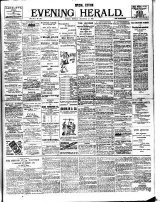 cover page of Evening Herald (Dublin) published on December 25, 1899