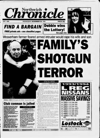 cover page of Northwich Chronicle published on November 23, 1994