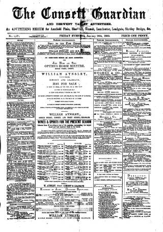 cover page of Consett Guardian published on January 26, 1883