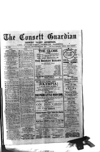 cover page of Consett Guardian published on November 23, 1917