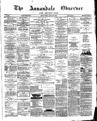 cover page of Annandale Observer and Advertiser published on January 26, 1883