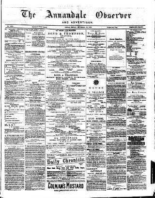 cover page of Annandale Observer and Advertiser published on November 23, 1883