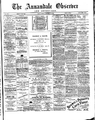 cover page of Annandale Observer and Advertiser published on December 25, 1891