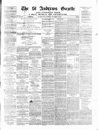 cover page of St. Andrews Gazette and Fifeshire News published on December 25, 1869