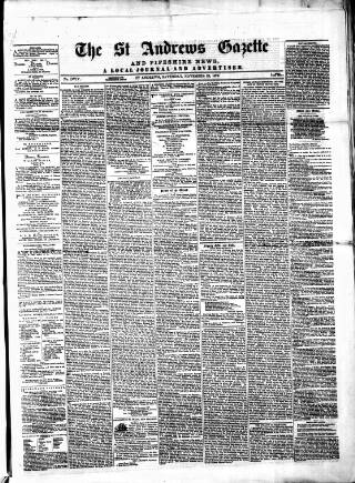 cover page of St. Andrews Gazette and Fifeshire News published on November 23, 1872