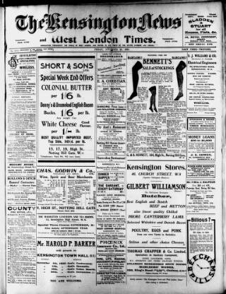 cover page of Kensington News and West London Times published on November 23, 1923