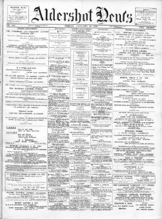 cover page of Aldershot News published on January 26, 1906