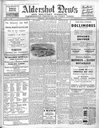 cover page of Aldershot News published on December 25, 1942