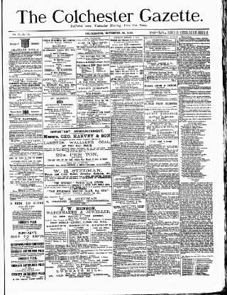 cover page of Colchester Gazette published on November 24, 1880