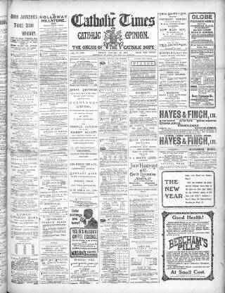 cover page of Catholic Times and Catholic Opinion published on January 26, 1906