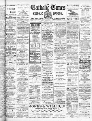 cover page of Catholic Times and Catholic Opinion published on November 23, 1906