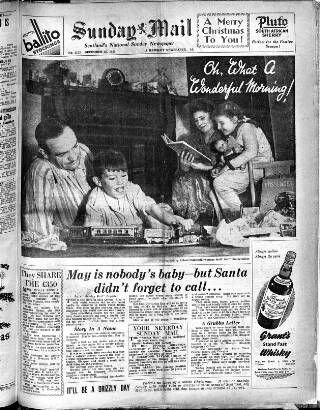 cover page of Sunday Mail (Glasgow) published on December 25, 1949