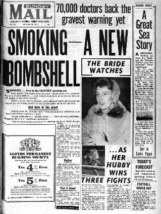 cover page of Sunday Mail (Glasgow) published on January 26, 1958