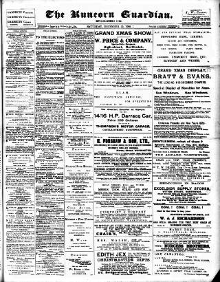 cover page of Runcorn Guardian published on December 25, 1909