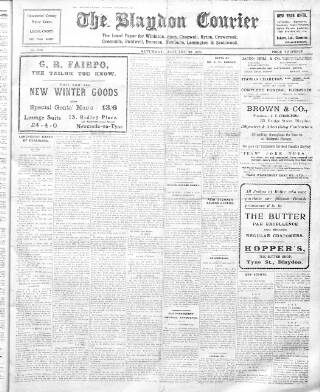 cover page of Blaydon Courier published on January 26, 1929