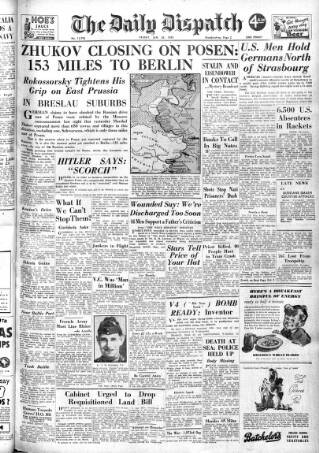 cover page of Daily Dispatch (Manchester) published on January 26, 1945