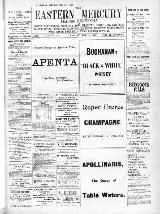 cover page of Eastern Mercury published on December 31, 1907