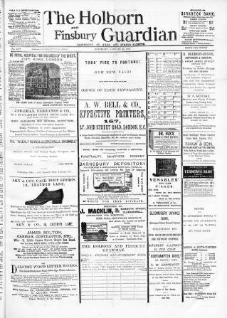 cover page of Holborn and Finsbury Guardian published on January 26, 1901