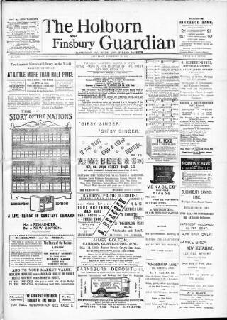 cover page of Holborn and Finsbury Guardian published on November 23, 1901