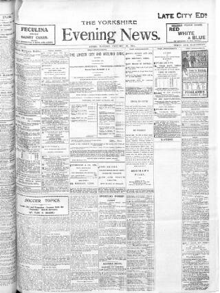 cover page of Yorkshire Evening News published on January 26, 1914