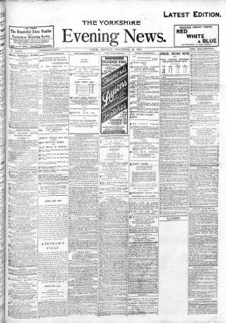 cover page of Yorkshire Evening News published on November 23, 1914