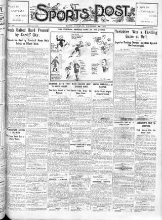 cover page of Sports Post (Leeds) published on November 14, 1925