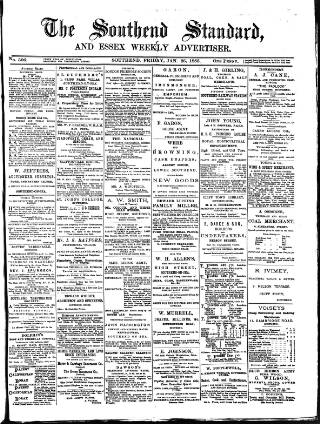 cover page of Southend Standard and Essex Weekly Advertiser published on January 26, 1883