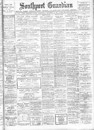 cover page of Southport Guardian published on November 23, 1921