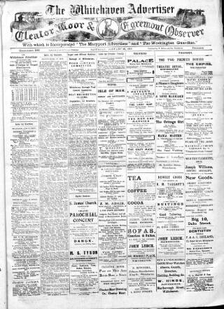 cover page of Whitehaven Advertiser and Cleator Moor and Egremont Observer published on January 26, 1918