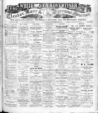 cover page of Whitehaven Advertiser and Cleator Moor and Egremont Observer published on November 23, 1918