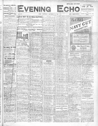 cover page of Evening Echo (Cork) published on December 31, 1914