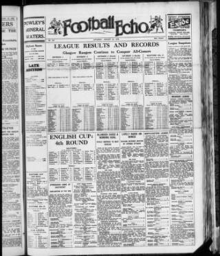 cover page of Football Echo (Sunderland) published on January 26, 1929